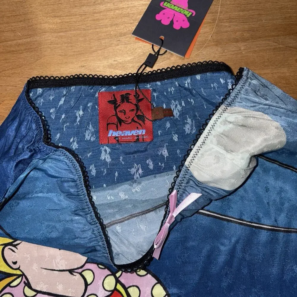 Frank Kozik x Heaven by Marc Jacobs Slip Skirt Storybook Roller Girl Lace NWT SM